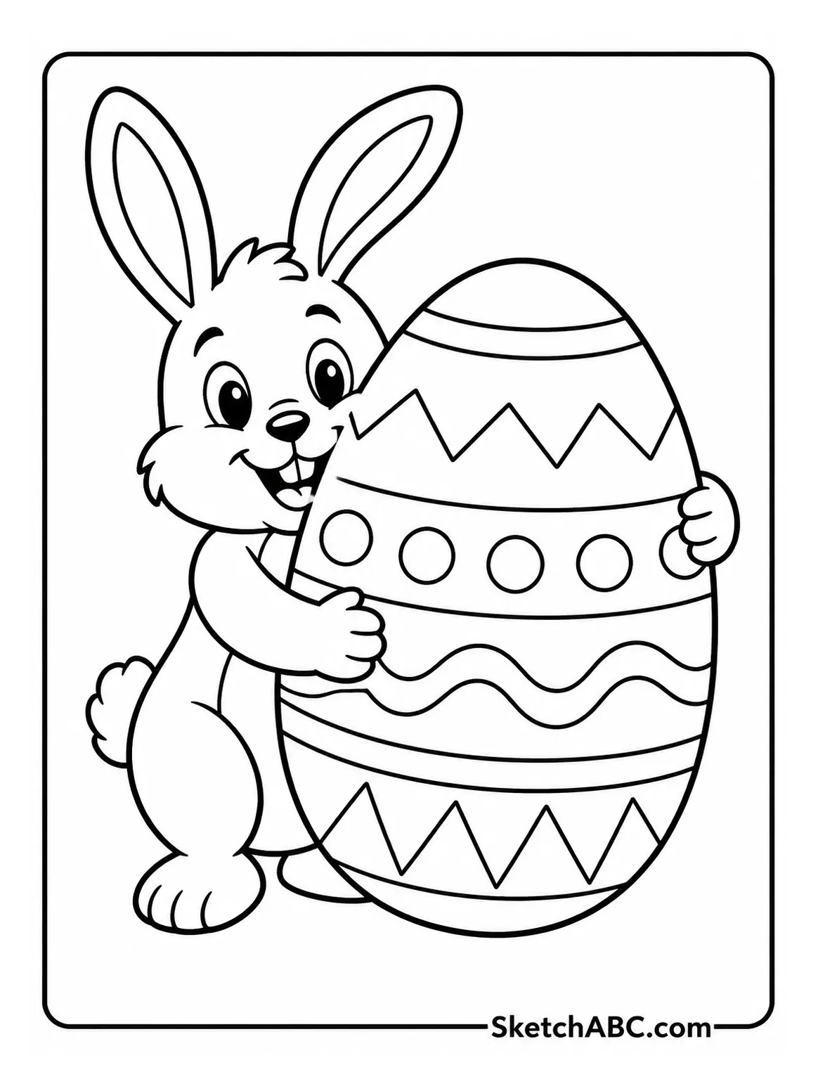 Happy Easter Bunny With Big Egg coloring pages Happy Easter Bunny With Big Egg coloring pages