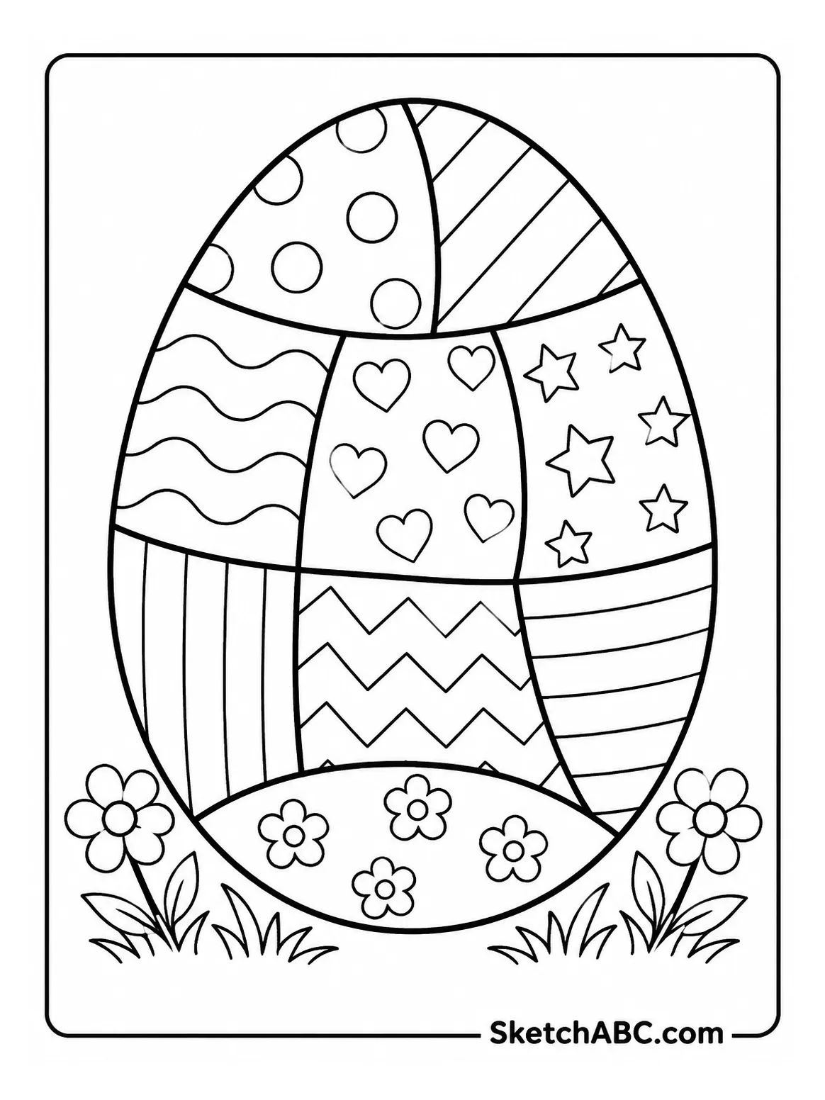 Happy Easter Patchwork Egg coloring pages Happy Easter Patchwork Egg coloring pages