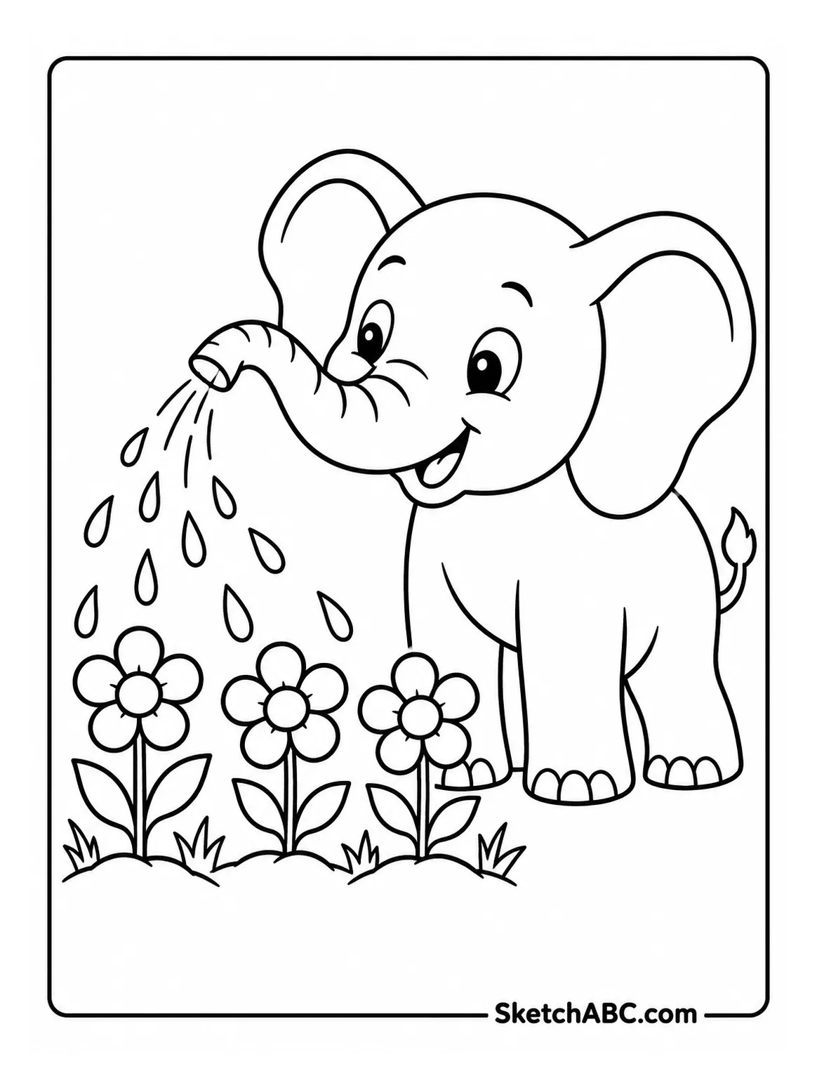 Watering the Flowers coloring pages Watering the Flowers coloring pages