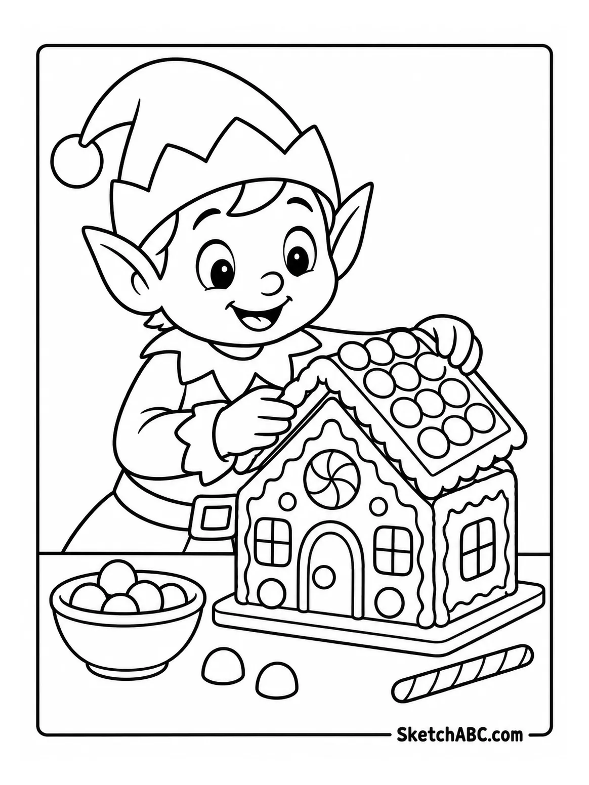 Gingerbread House Build coloring pages