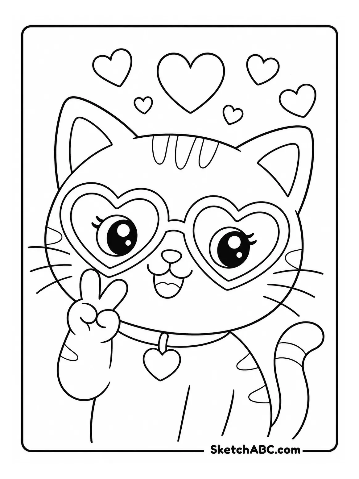 Heart shaped Glasses Kawaii coloring pages Heart shaped Glasses Kawaii coloring pages