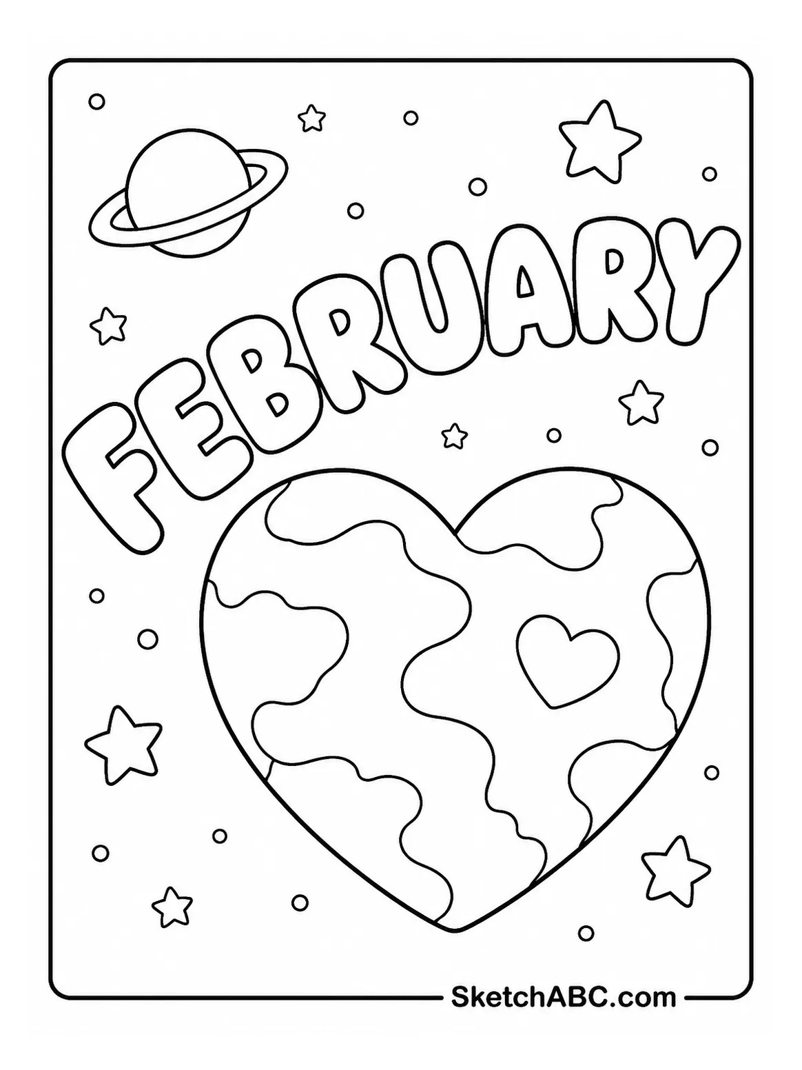 Heart shaped Planet Letters coloring pages Heart shaped Planet Letters coloring pages