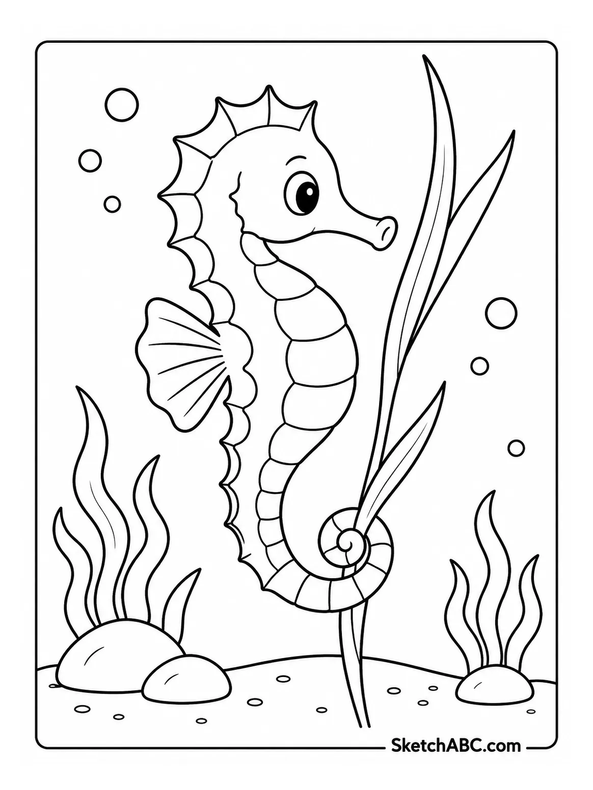 Seahorse Holding a Seagrass Stem coloring pages Seahorse Holding a Seagrass Stem coloring pages
