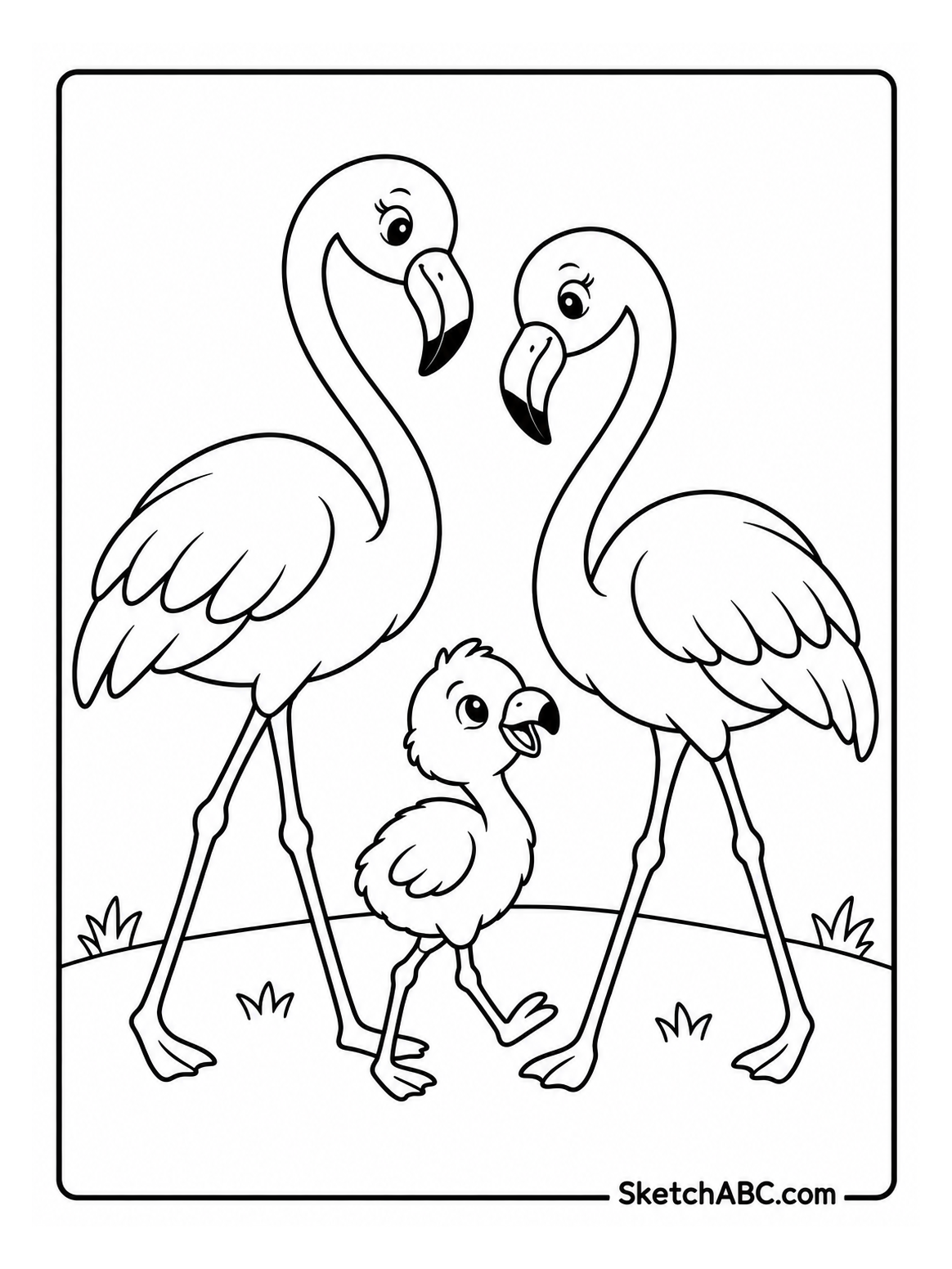 Cute Flamingo Family coloring pages Cute Flamingo Family coloring pages
