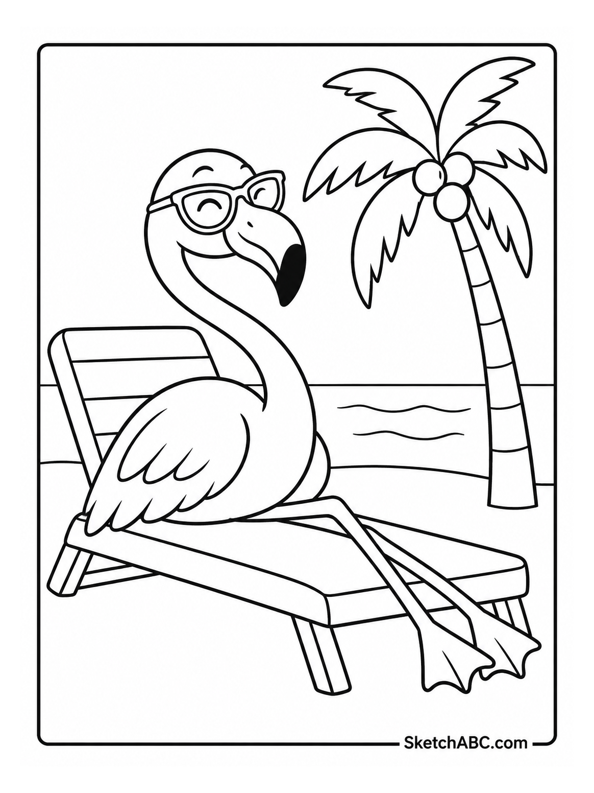 Flamingo at the Tropical Resort coloring pages Flamingo at the Tropical Resort coloring pages