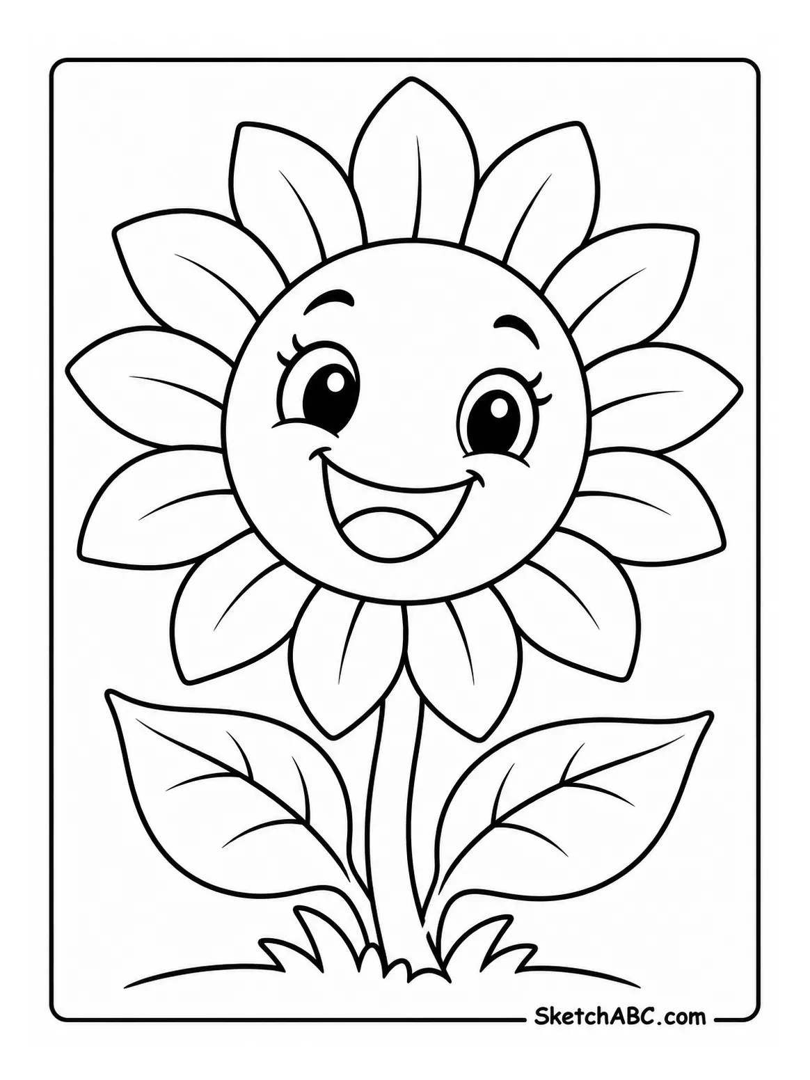 Smiling Sunflower coloring pages Smiling Sunflower coloring pages