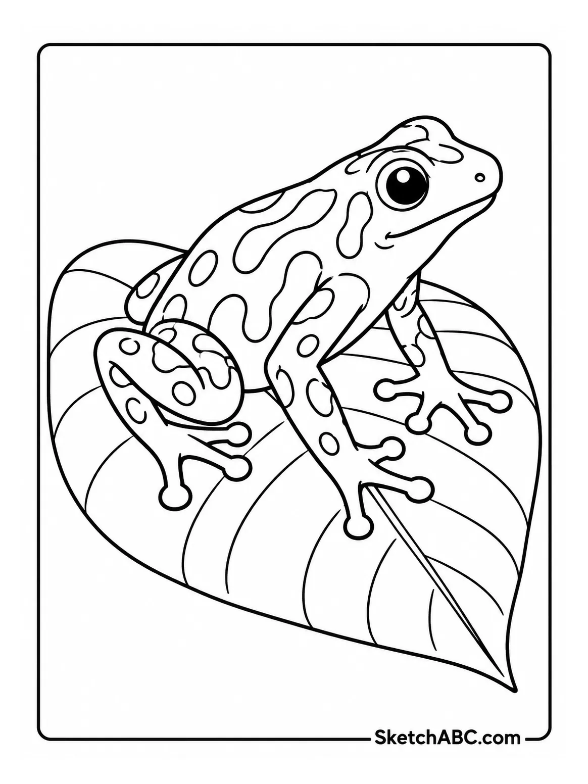 Poison Dart Frog on a Leaf coloring pages Poison Dart Frog on a Leaf coloring pages