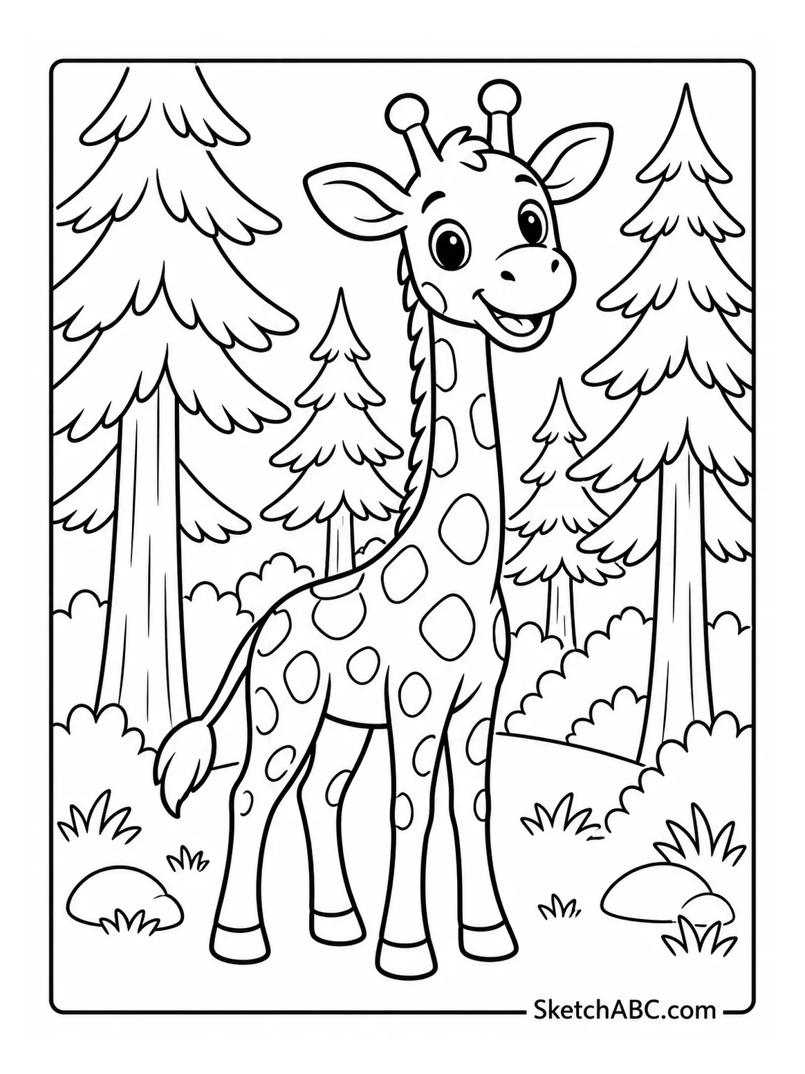 Gerald Giraffe in the Pine Forest coloring pages Gerald Giraffe in the Pine Forest coloring pages