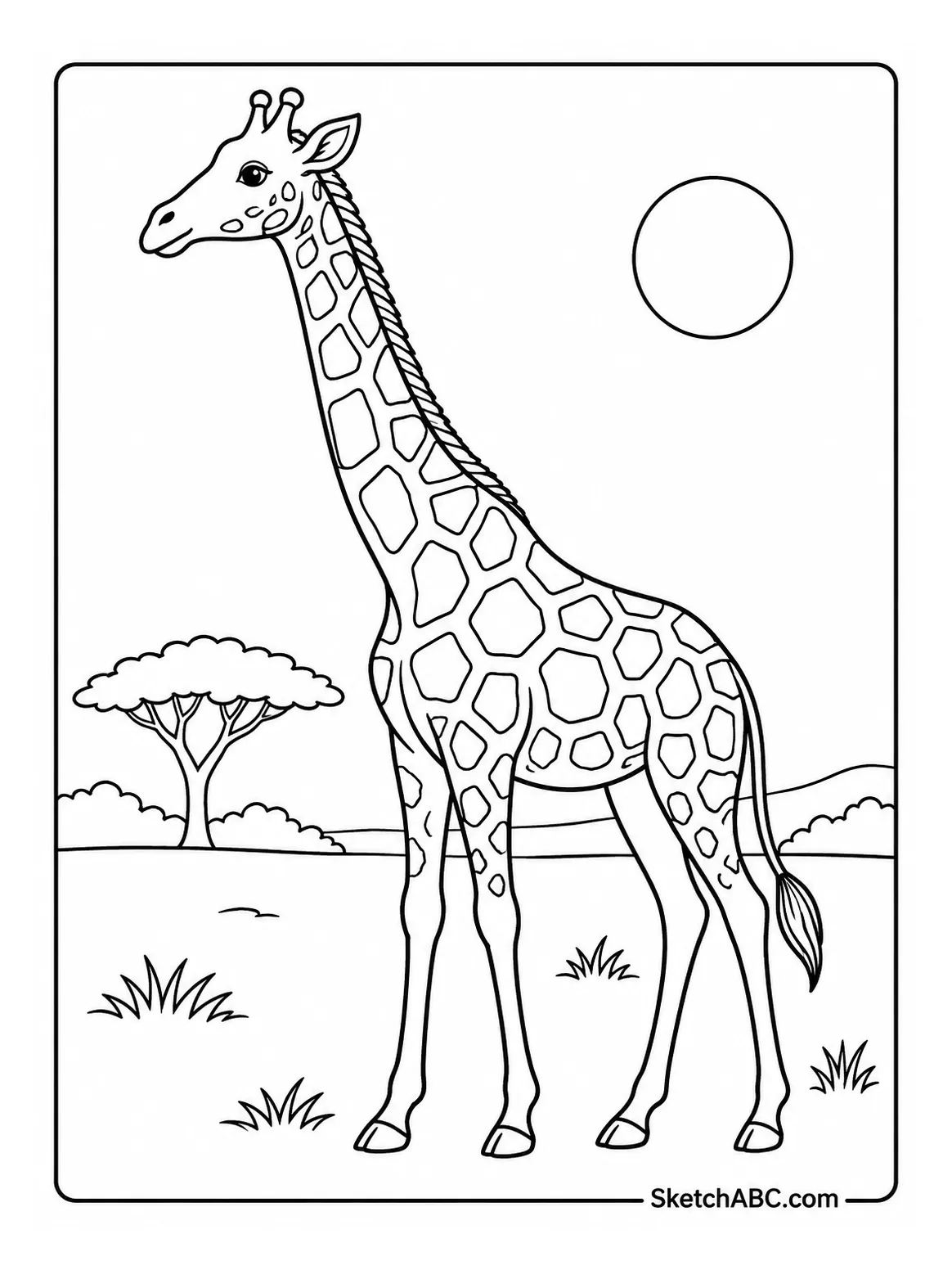 Masai Giraffe Side View coloring pages Masai Giraffe Side View coloring pages