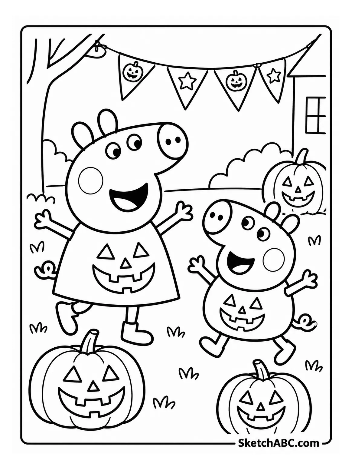 Peppa Pig s Pumpkin Party coloring pages