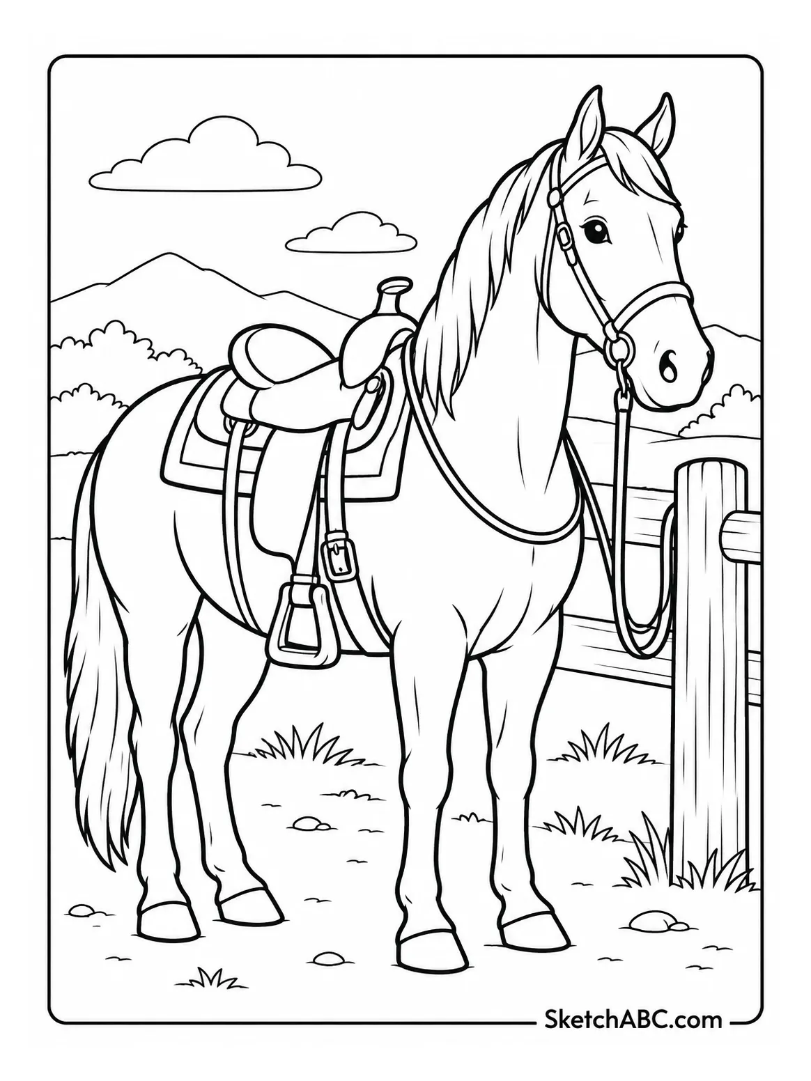 Western Saddle Horse coloring pages