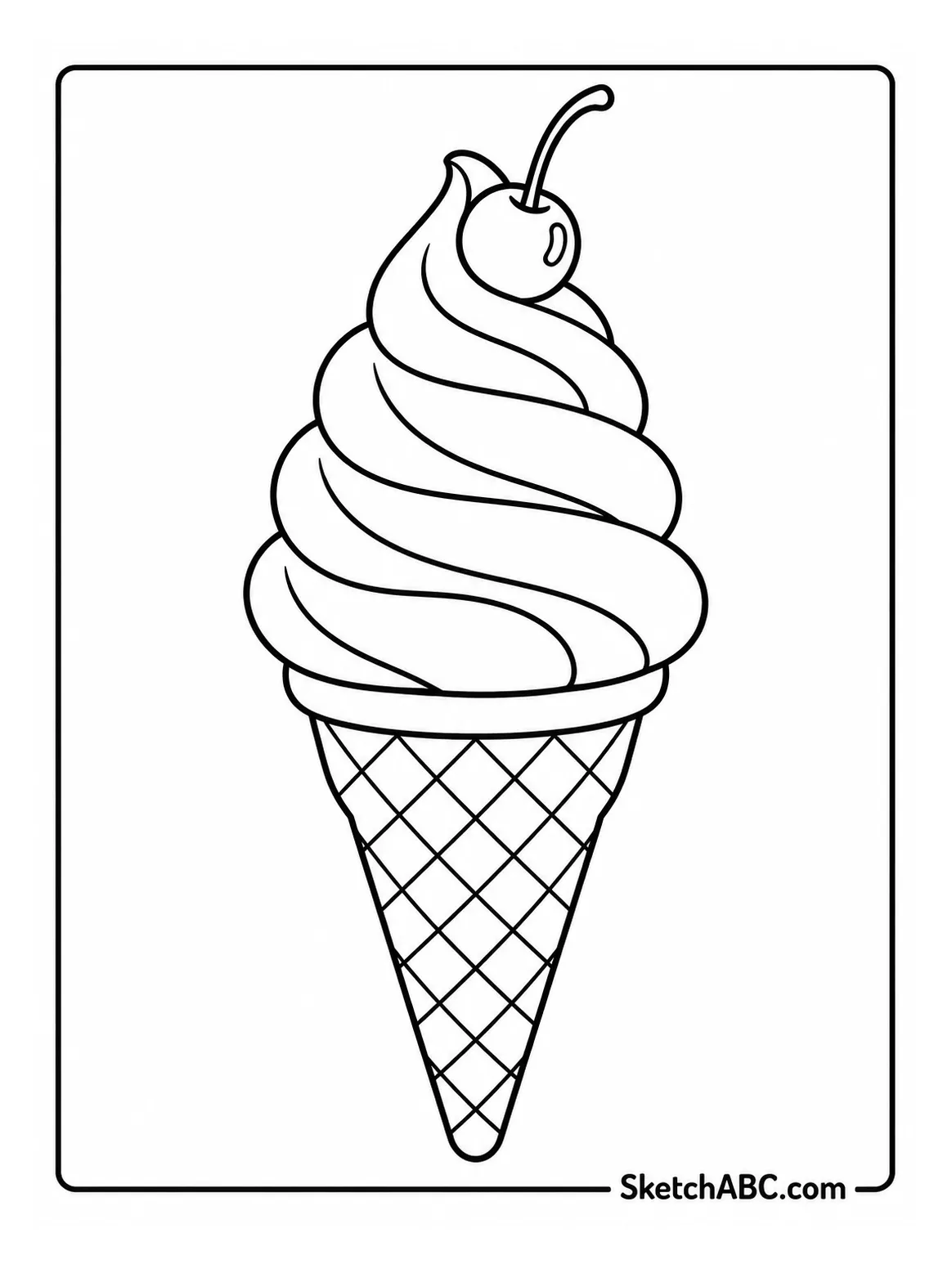Classic Vanilla Cone coloring pages