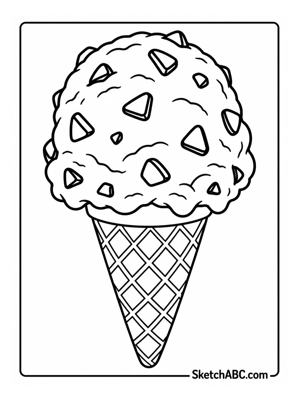 Mint Chocolate Chip Cone coloring pages