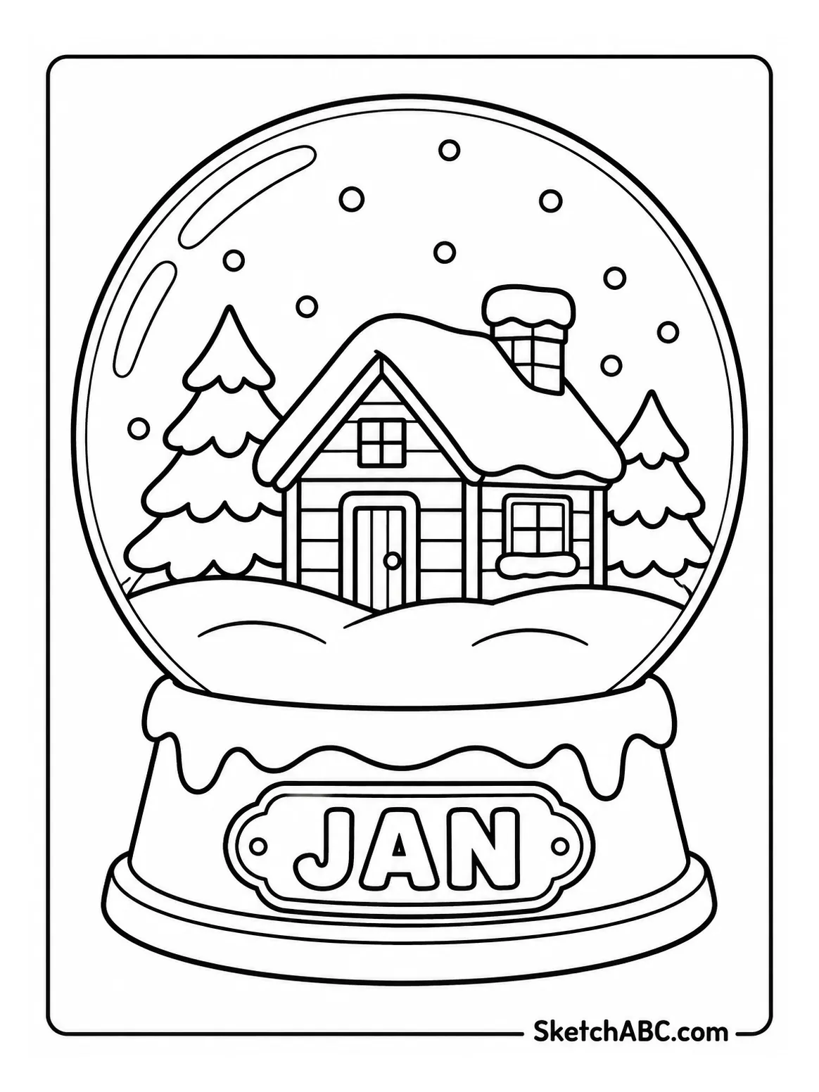 Snow Globe With Frosty JAN coloring pages