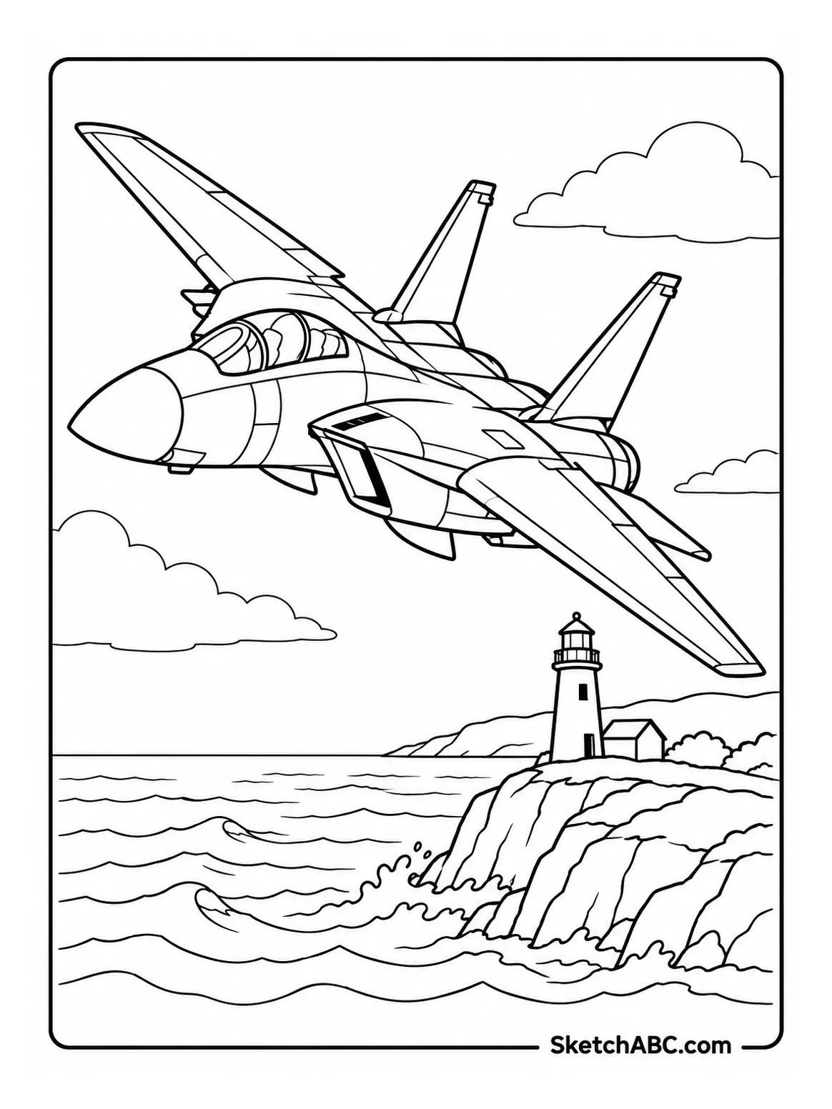 F 14 Banking Over the Coast coloring pages F 14 Banking Over the Coast coloring pages