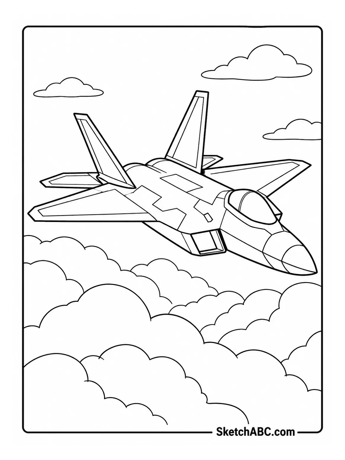 F 22 Flying Above Soft Clouds coloring pages F 22 Flying Above Soft Clouds coloring pages