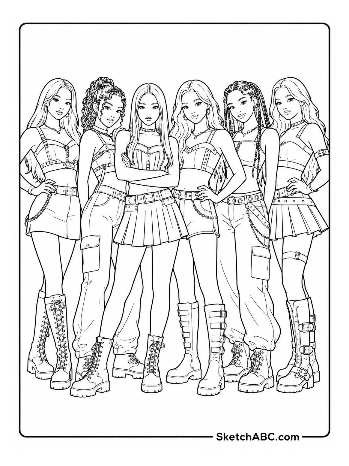 Katseye Glam Lineup coloring pages