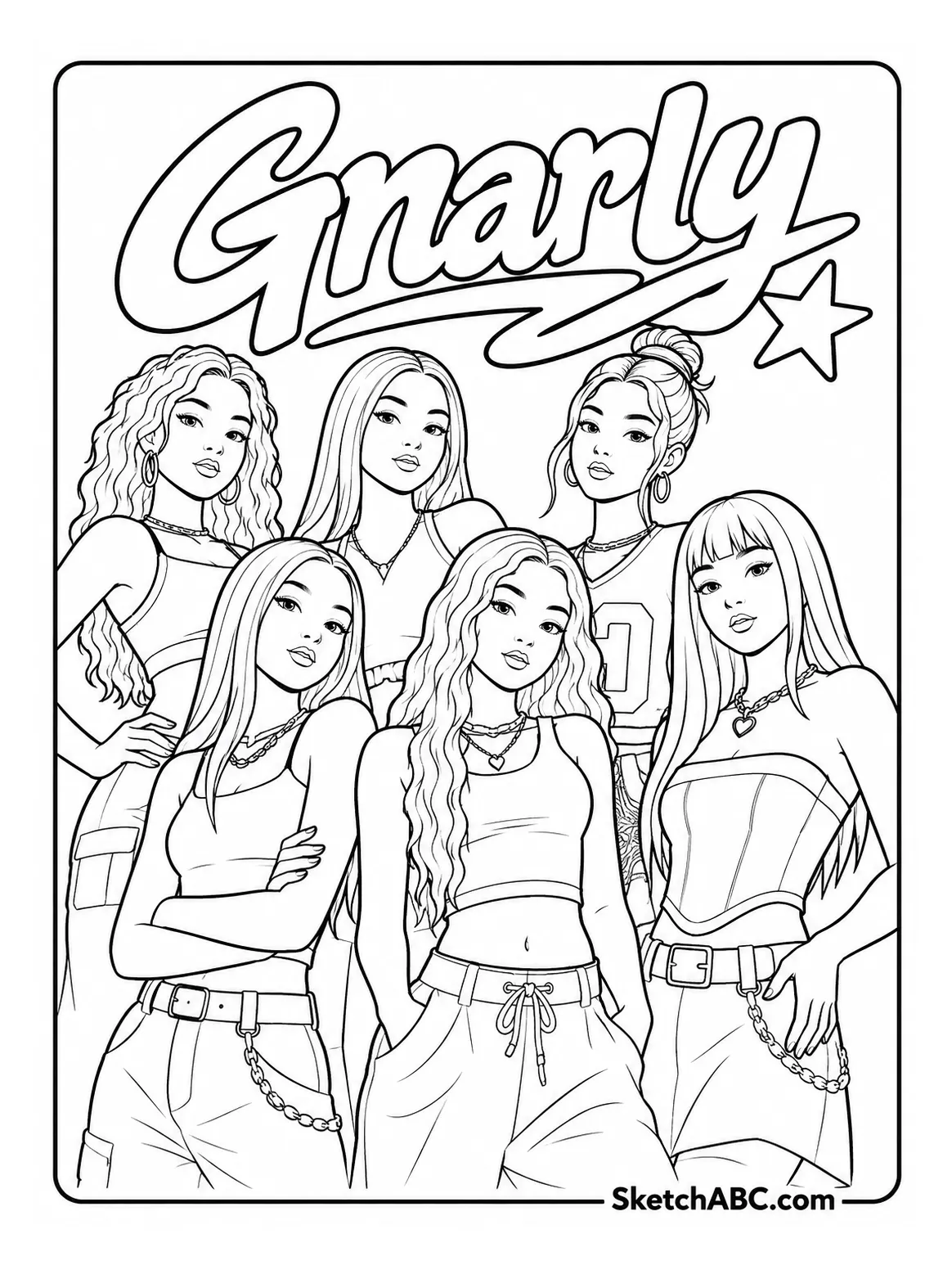 Katseye gnarly Lineup coloring pages