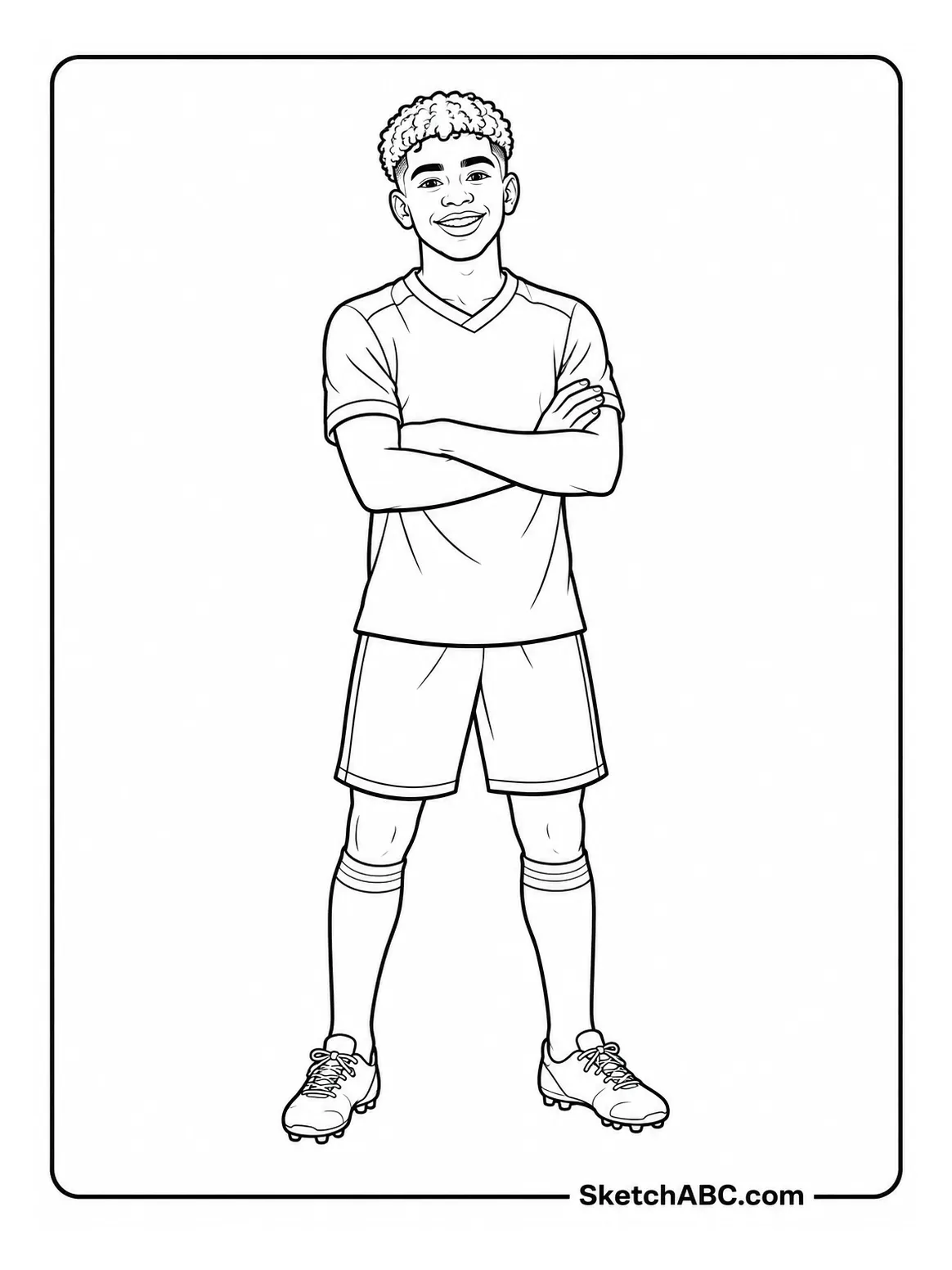 Lamine Yamal Crossed Arms Smile coloring pages Lamine Yamal Crossed Arms Smile coloring pages