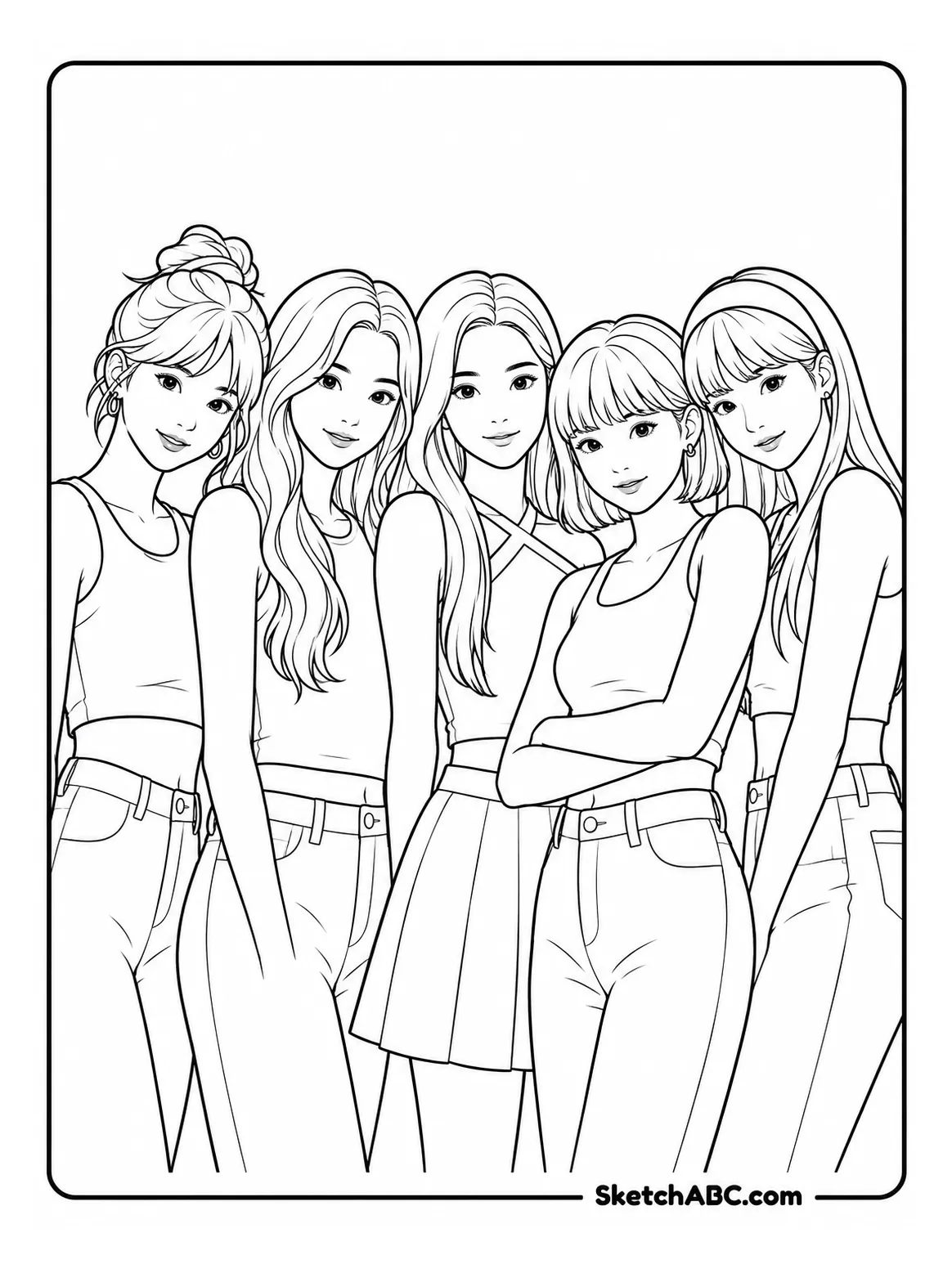 LE SSERAFIM Portrait Lineup coloring pages LE SSERAFIM Portrait Lineup coloring pages