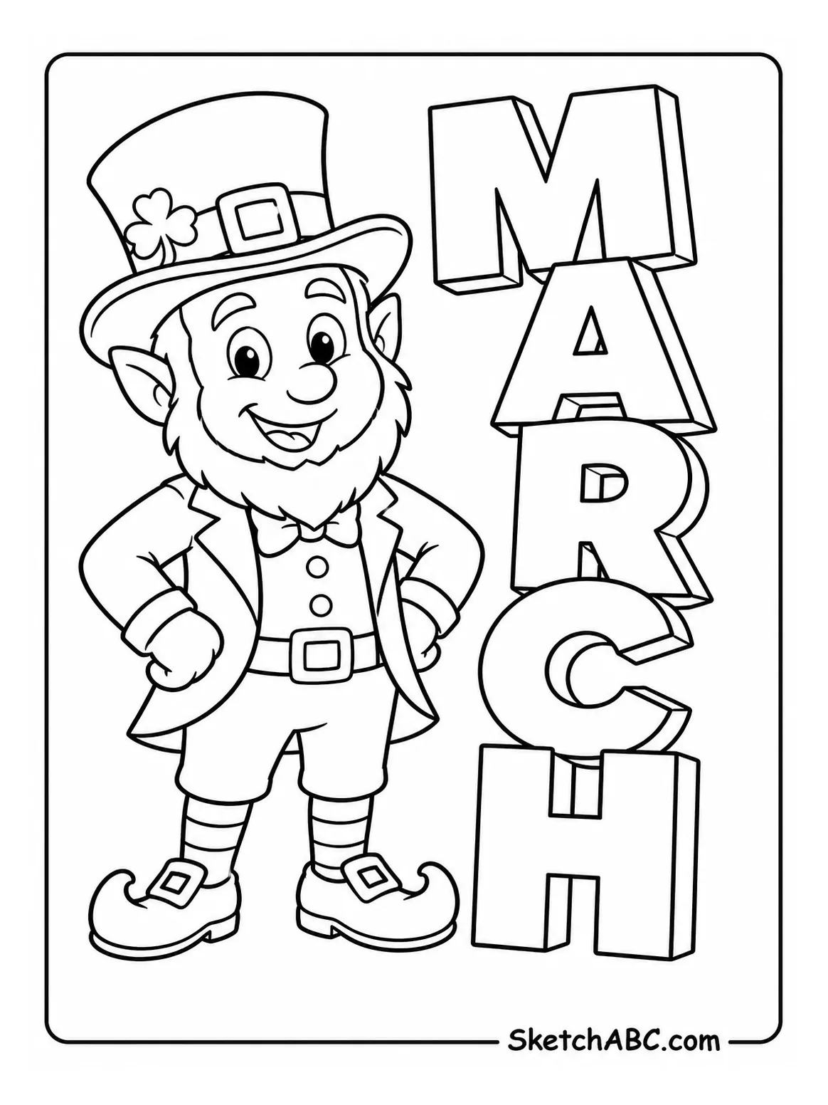 Leprechaun Icon Pose coloring pages