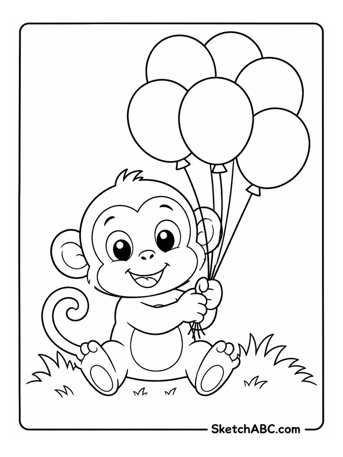 Balloon Buddy Monkey coloring pages Balloon Buddy Monkey coloring pages
