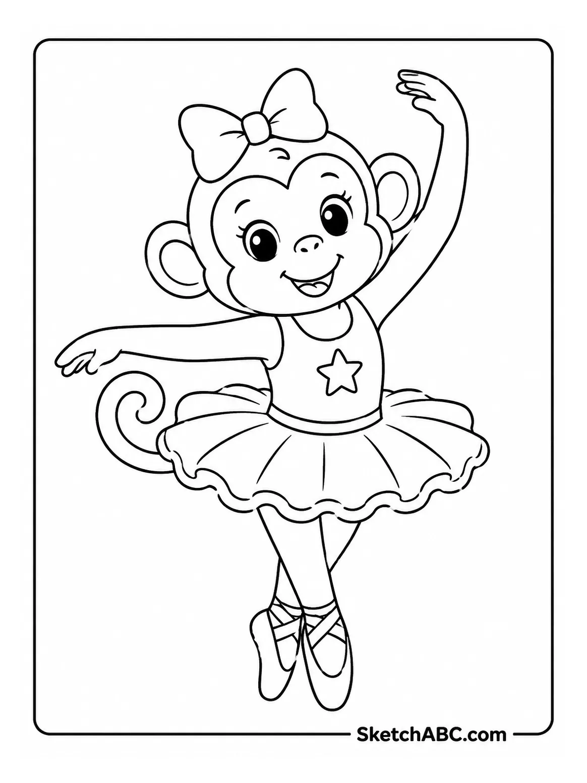 Starry Ballerina Monkey coloring pages Starry Ballerina Monkey coloring pages