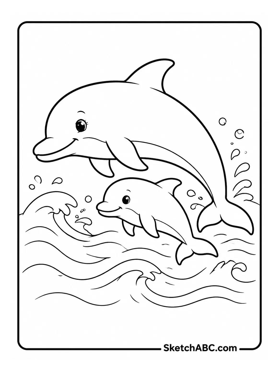 Dolphin Mom and Baby coloring pages Dolphin Mom and Baby coloring pages