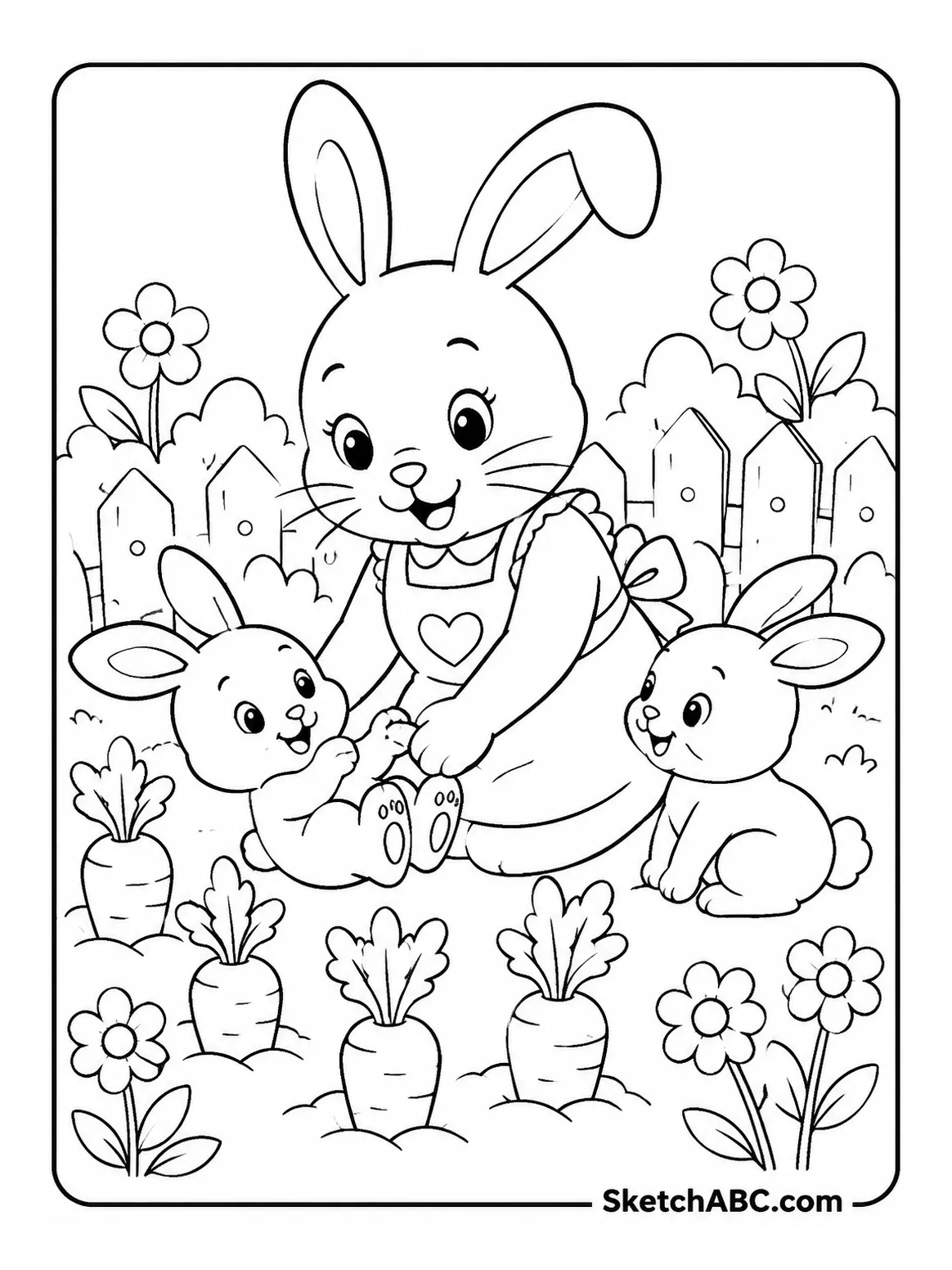 Rabbit Garden Family coloring pages Rabbit Garden Family coloring pages