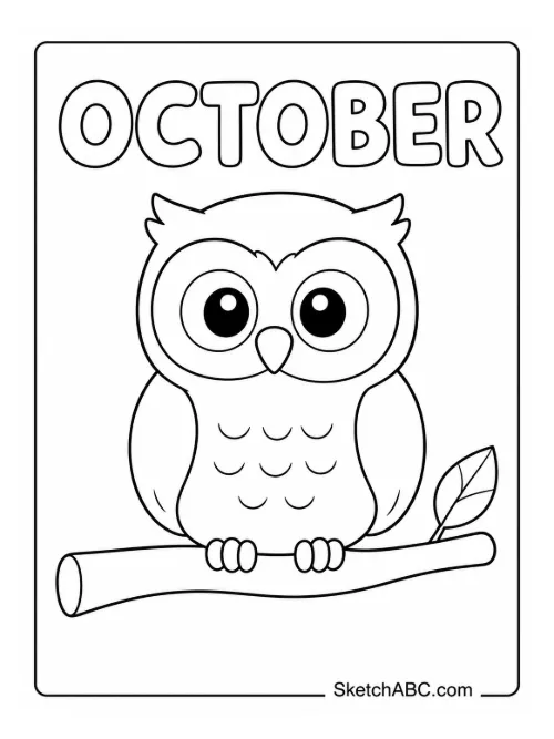 Owl in October coloring pages Owl in October coloring pages