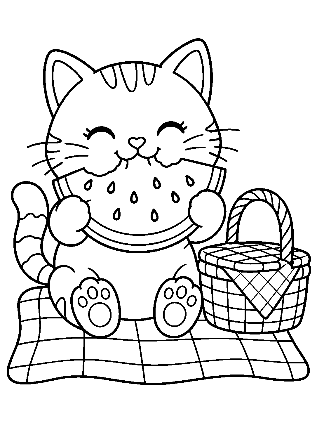 Kitty s Sweet Picnic coloring pages