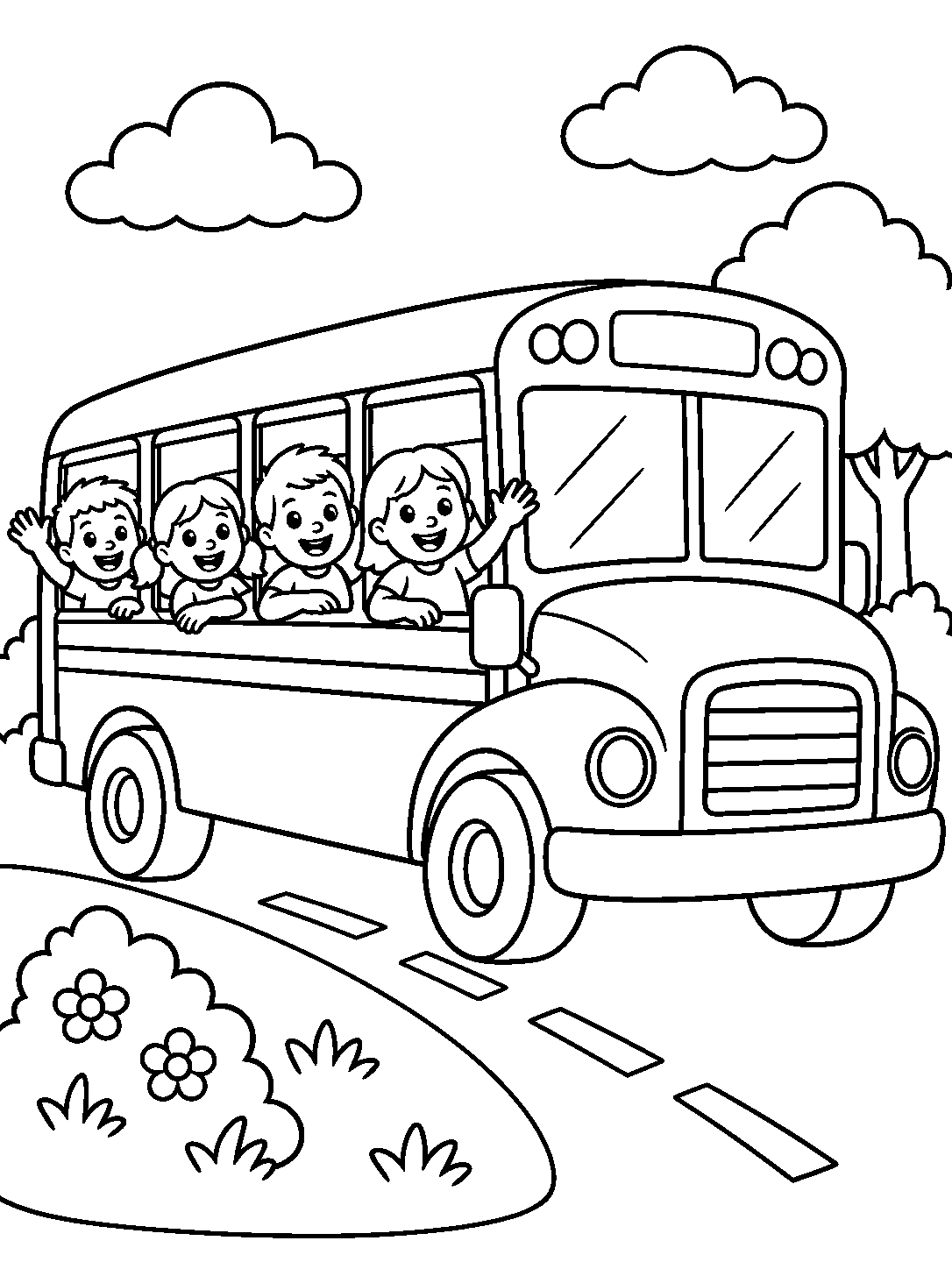 School Bus Ride coloring pages