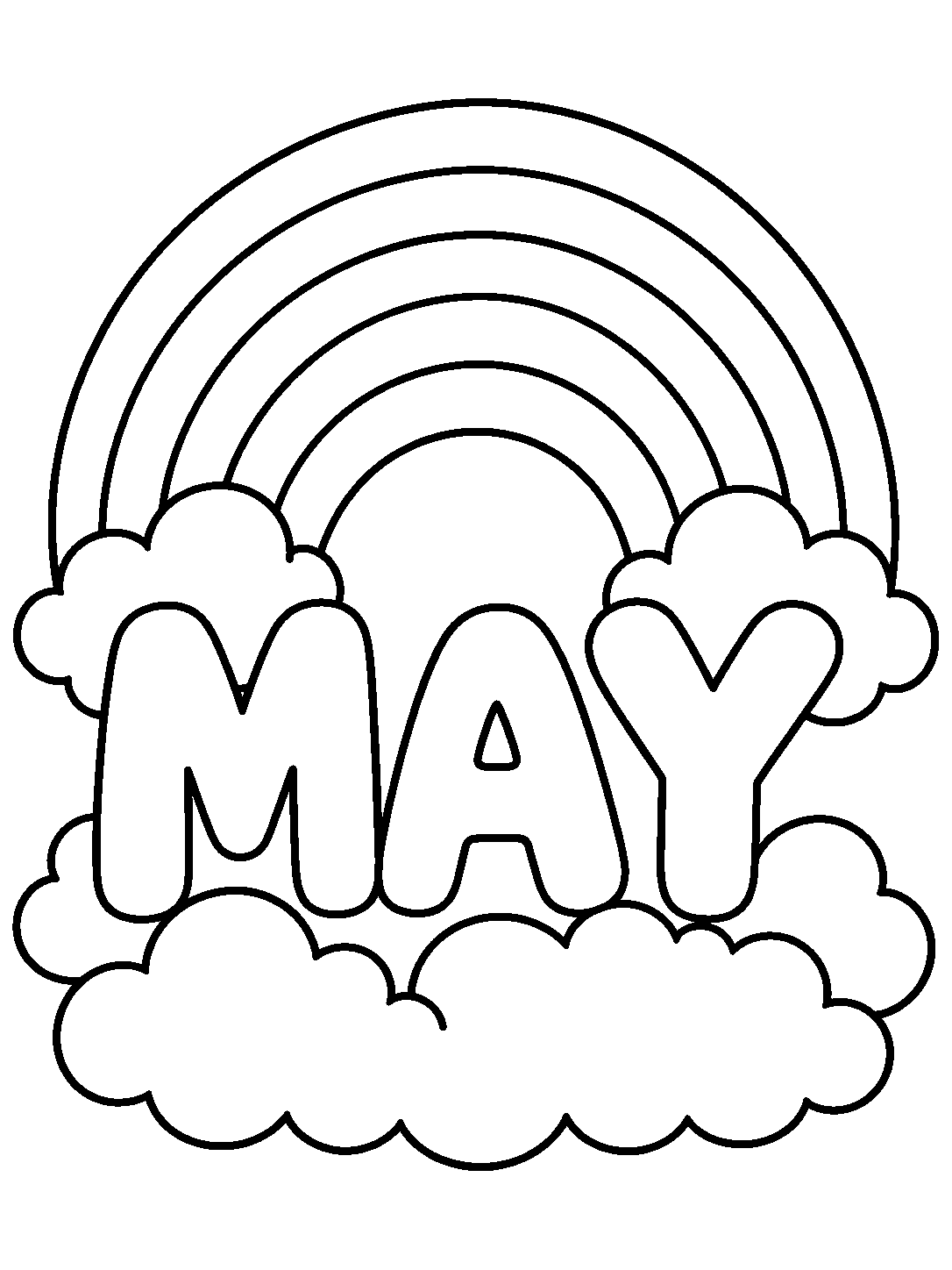Rainbow MAY coloring pages