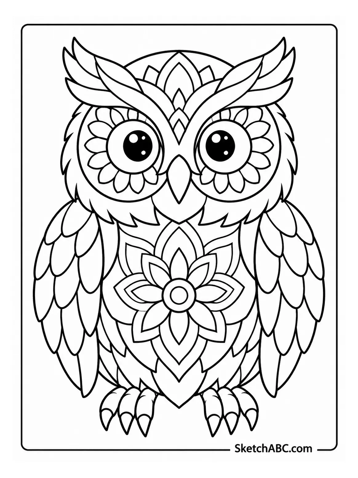 Mandala Feathered Owl coloring pages Mandala Feathered Owl coloring pages