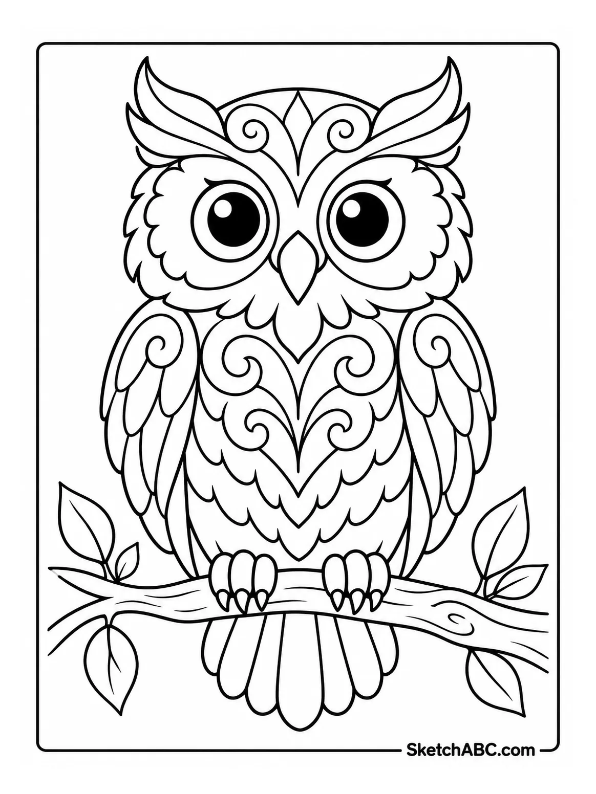 Ornate Linework Owl coloring pages Ornate Linework Owl coloring pages
