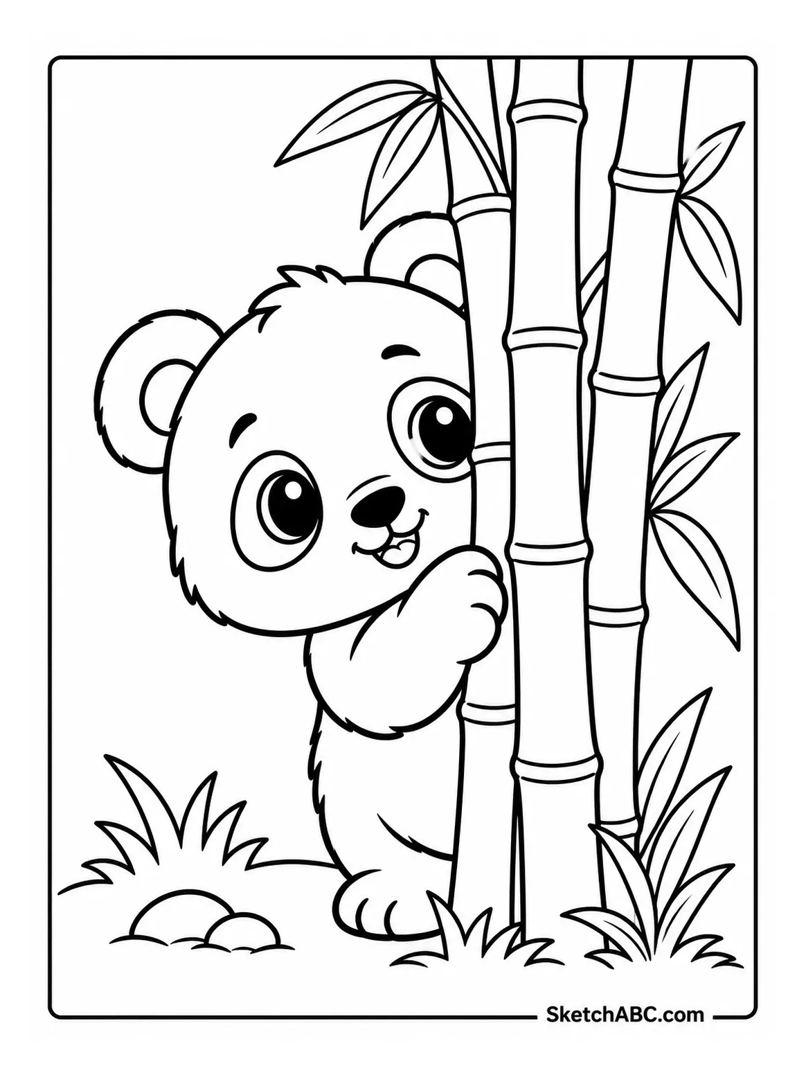 Baby Panda Peek a Boo coloring pages Baby Panda Peek a Boo coloring pages