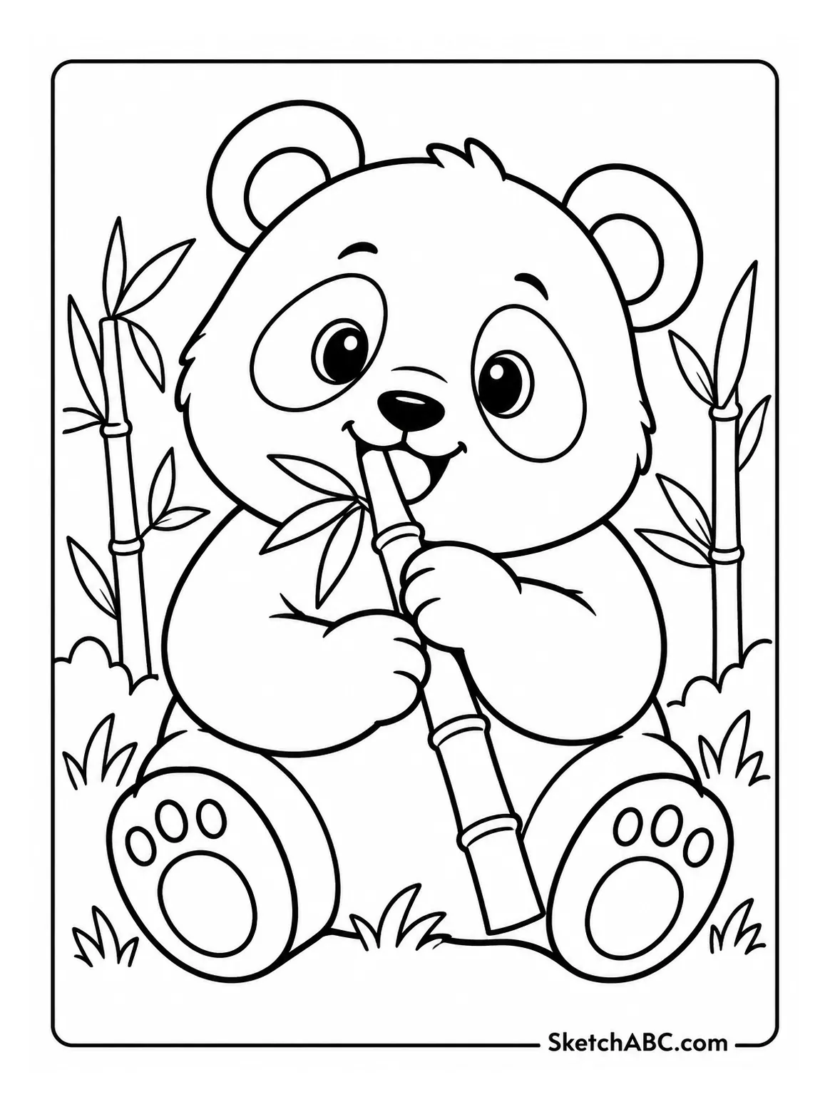 Panda Eating Bamboo coloring pages Panda Eating Bamboo coloring pages