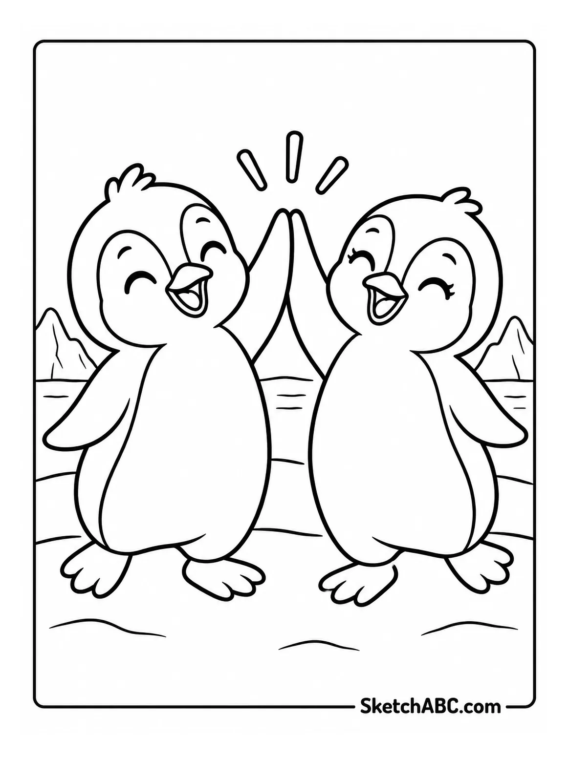 Friends High Five coloring pages