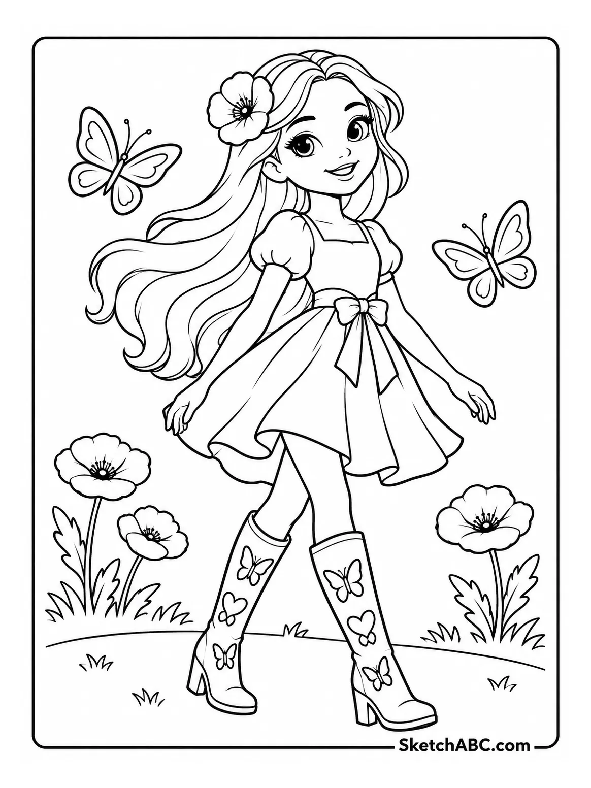 Poppy Rowan Butterfly Style coloring pages