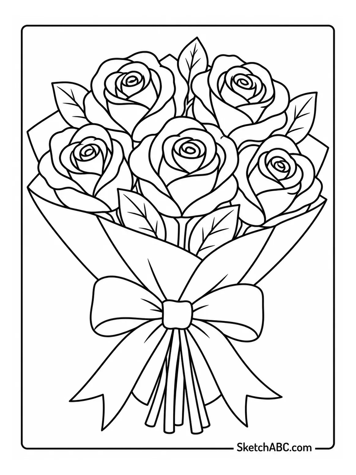 Gift Bouquet with Ribbon coloring pages Gift Bouquet with Ribbon coloring pages