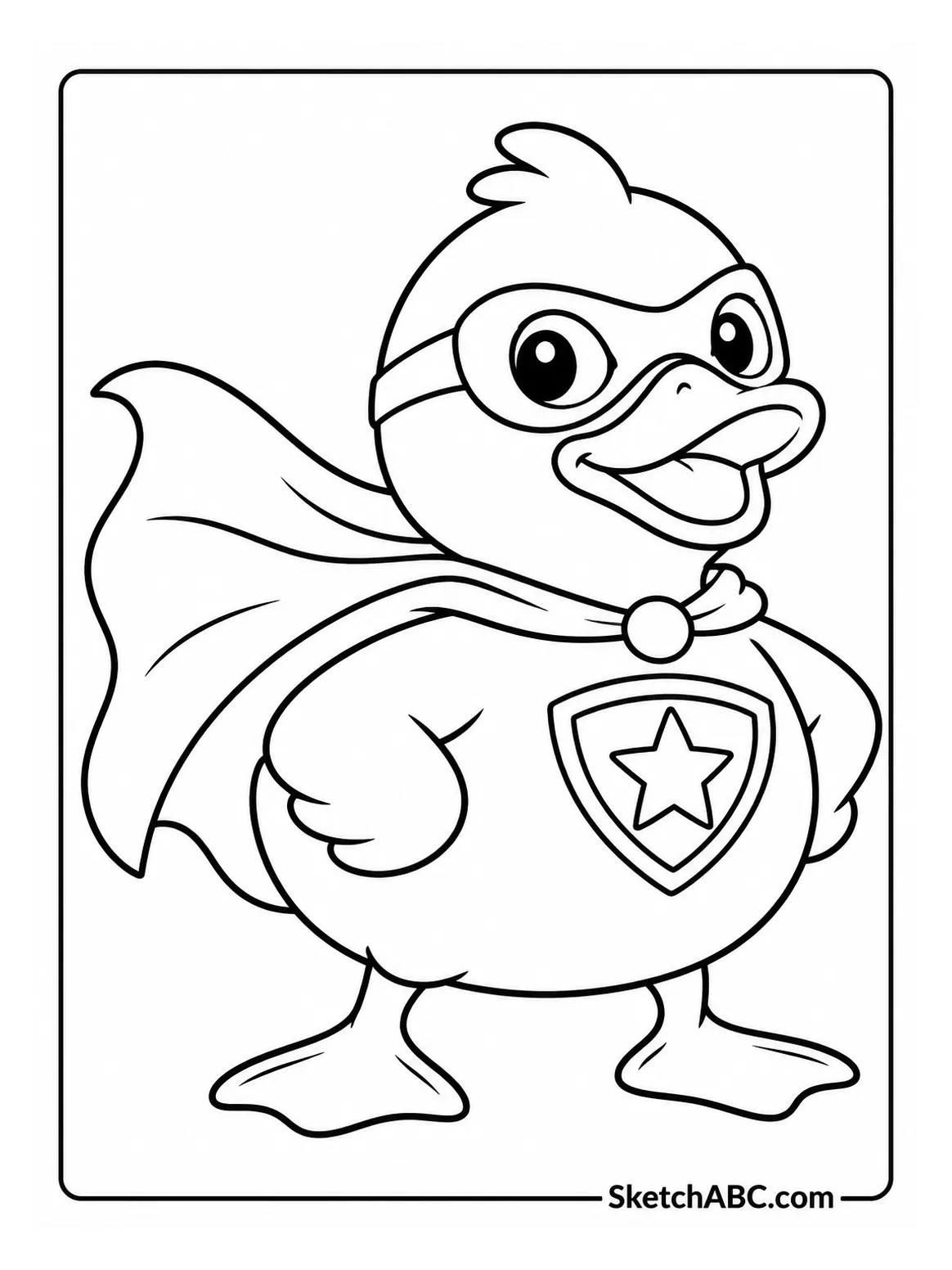Superhero Rubber Duck coloring pages