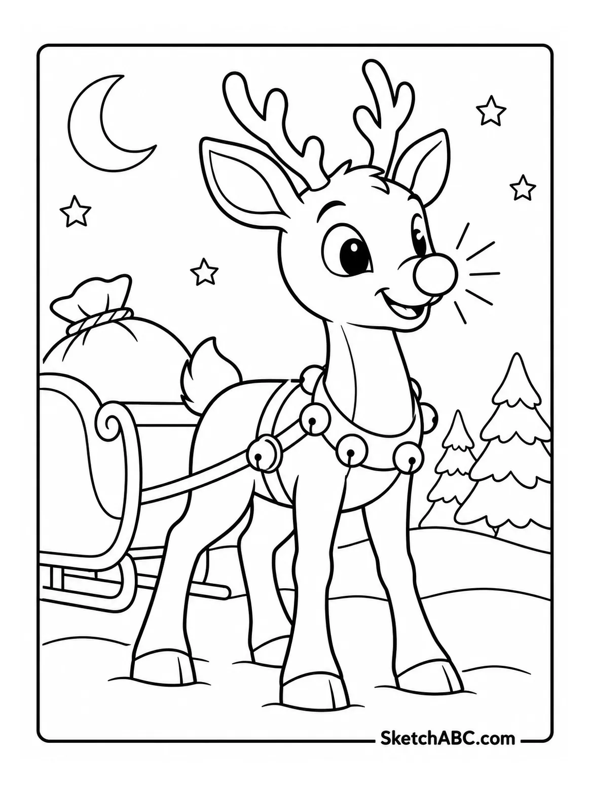 Rudolph Ready for Christmas Flight coloring pages