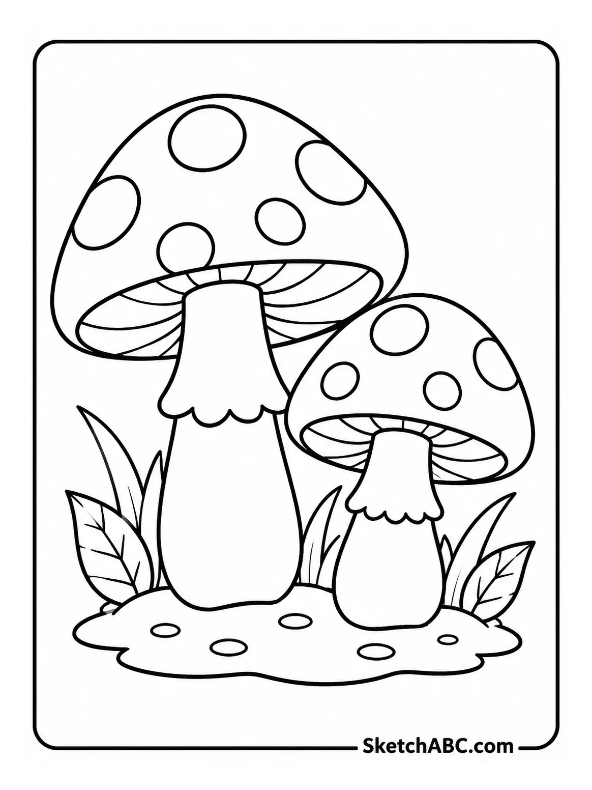 Mushroom Pair coloring pages