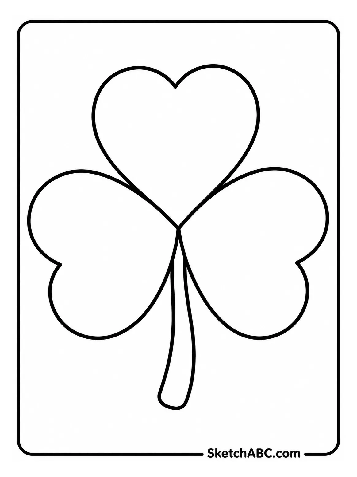 The Classic Three Leaf Clover coloring pages