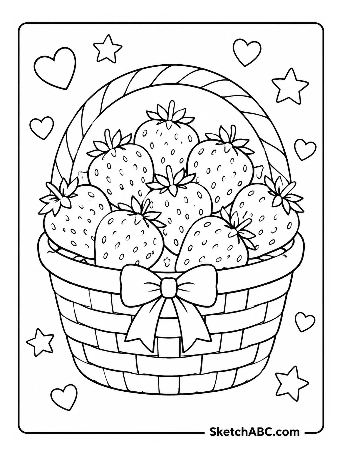 Berry Basket Full of Sweet Fruit coloring pages