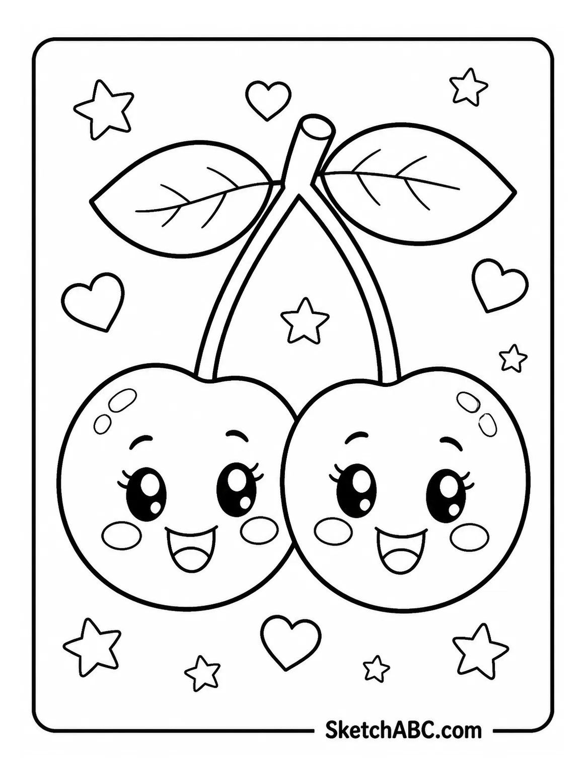 Cheeky Cherries Side by Side coloring pages