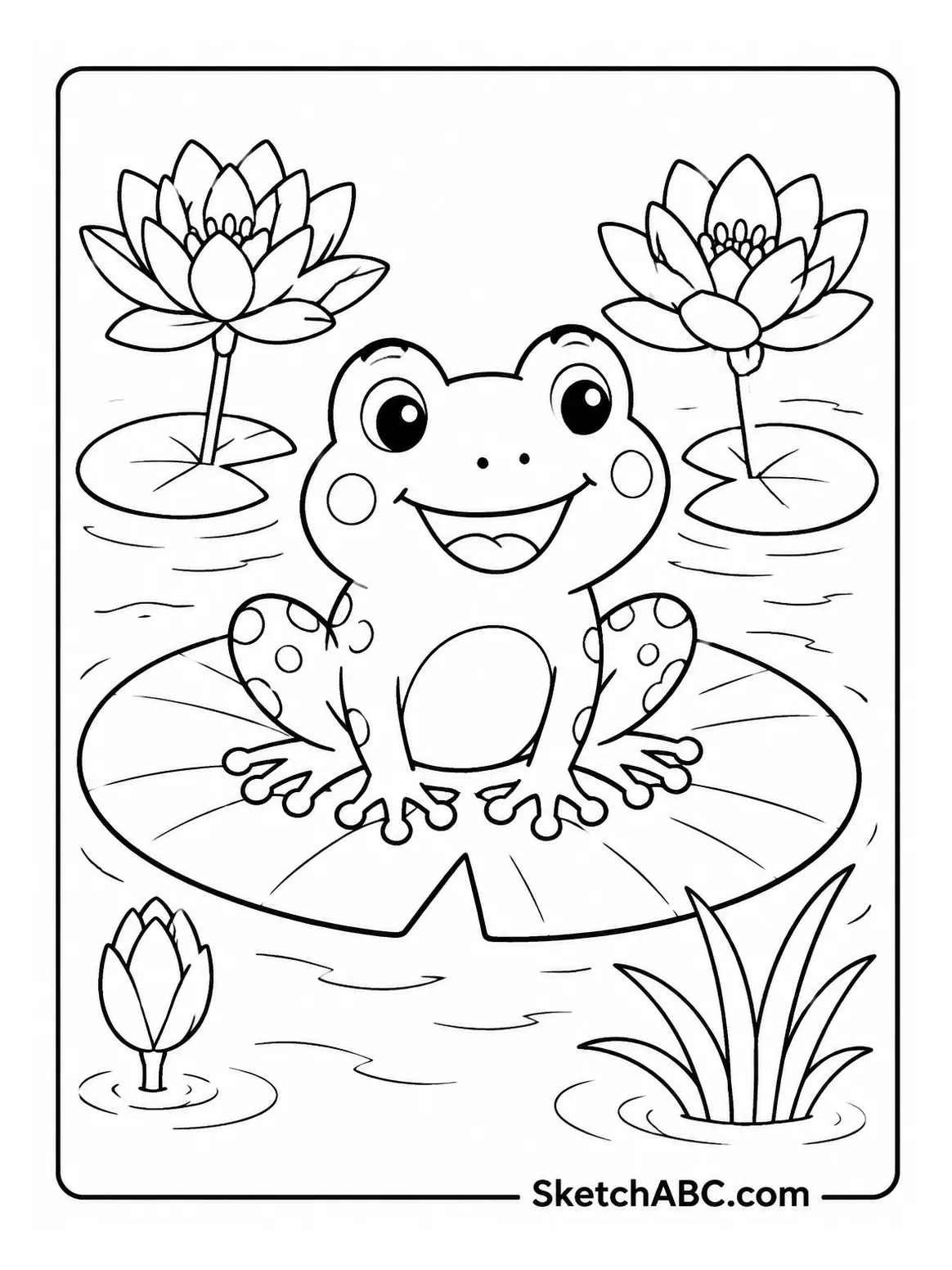 Frog on a Lily Pad coloring pages Frog on a Lily Pad coloring pages