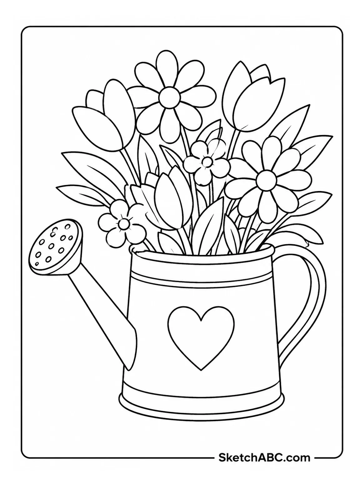 Hello Spring Watering Can coloring pages Hello Spring Watering Can coloring pages