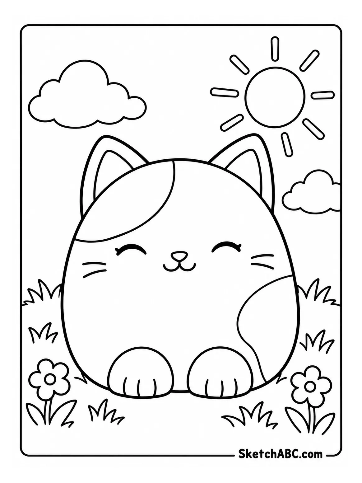 Cam the Calico Cat in the Sunshine coloring pages Cam the Calico Cat in the Sunshine coloring pages
