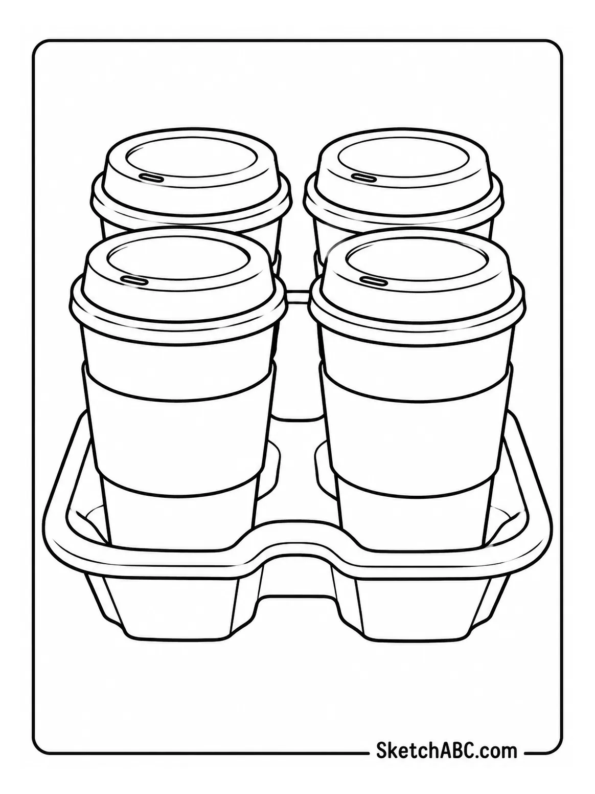 Coffee Delivery Tray coloring pages